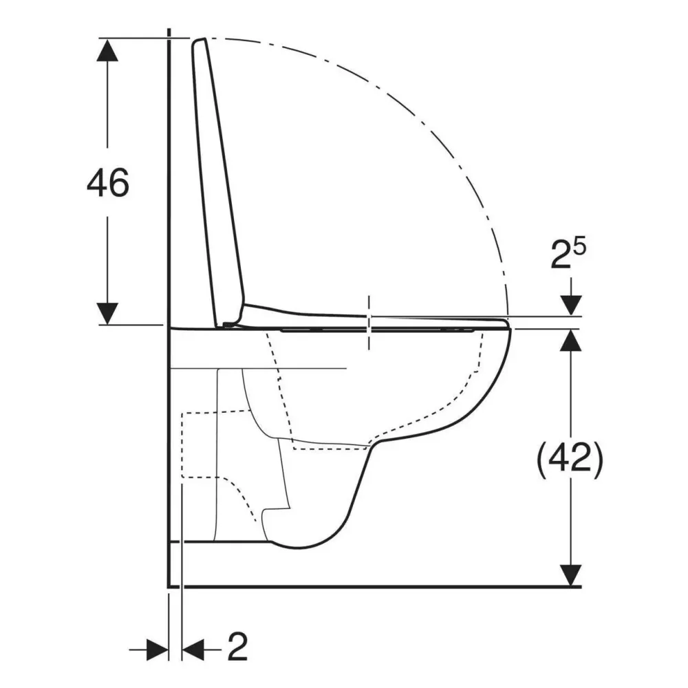 Geberit Selnova fali WC készlet, mélyöblítésű, zárt forma, Rimfree, WC-ülőkével, felső rögzítés (501.751.00.1)