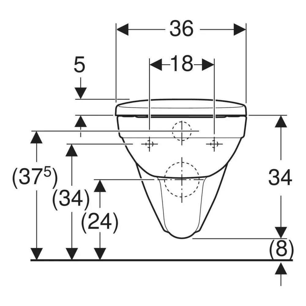 Geberit Selnova fali WC készlet, mélyöblítésű, zárt forma, Rimfree, WC-ülőkével, felső rögzítés (501.751.00.1)