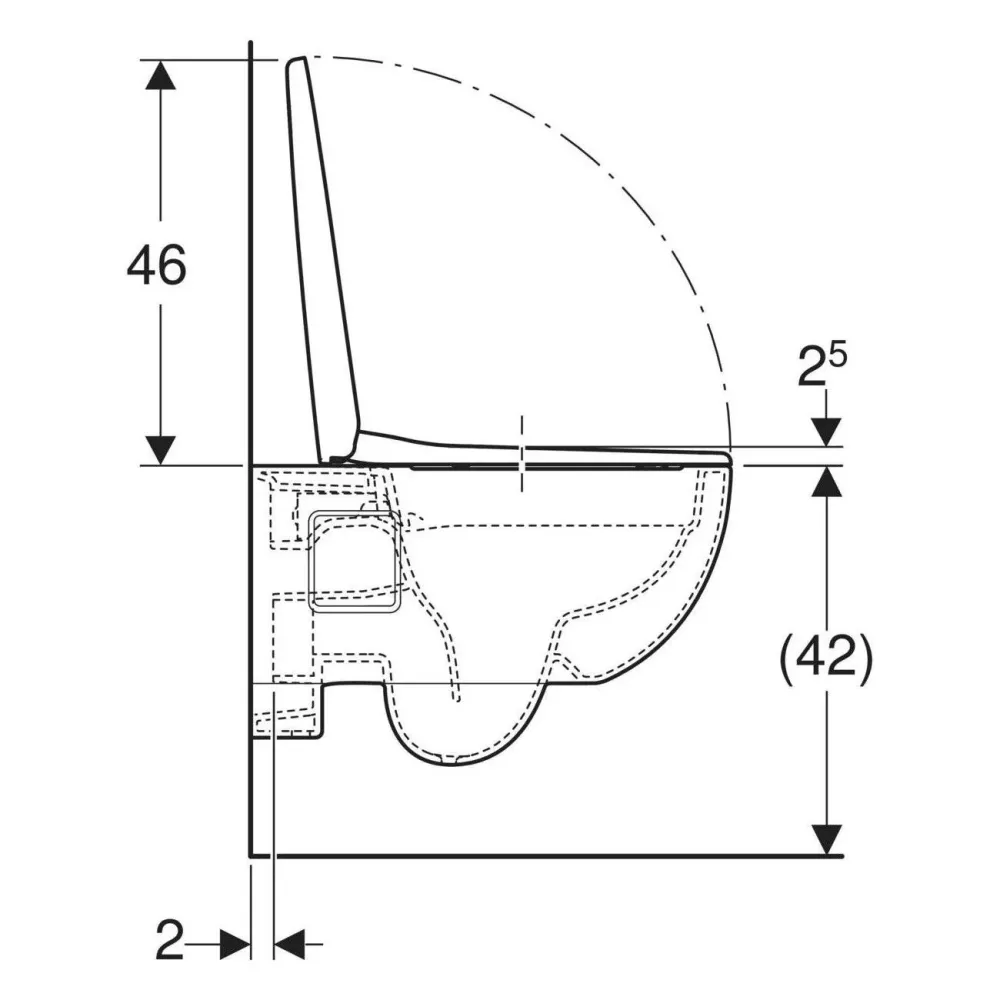 Geberit Selnova fali WC készlet, mélyöblítésű, zárt forma, Rimfree, WC-ülőkével (501.750.00.1)