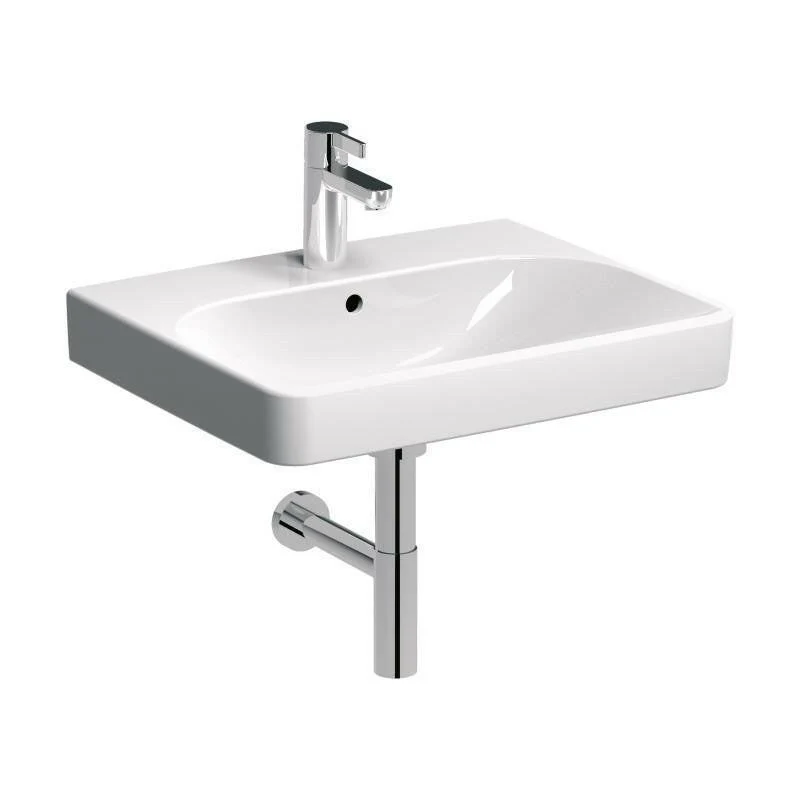 Geberit Smyle Square mosdó, 60x16,5x48cm, csaplyuk középen