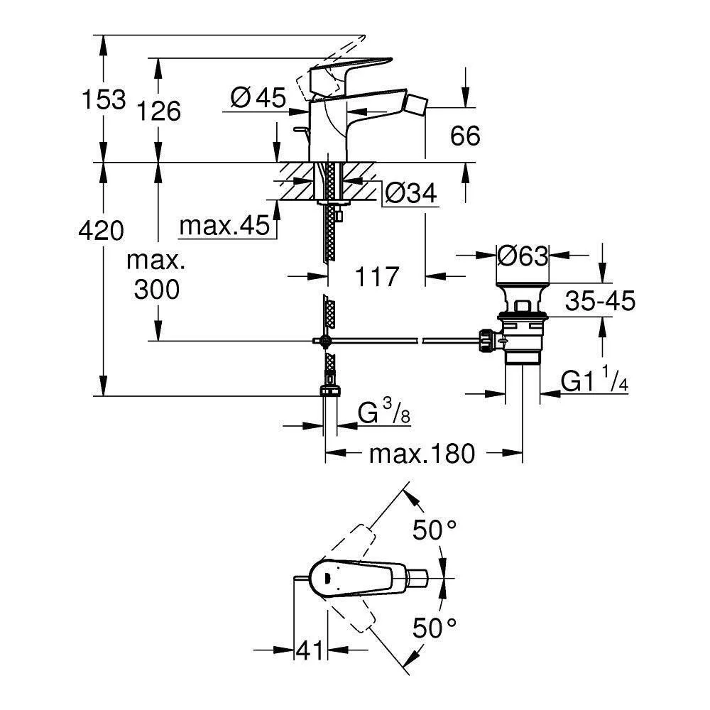 Grohe Bauedge bidé csaptelep (23331001)