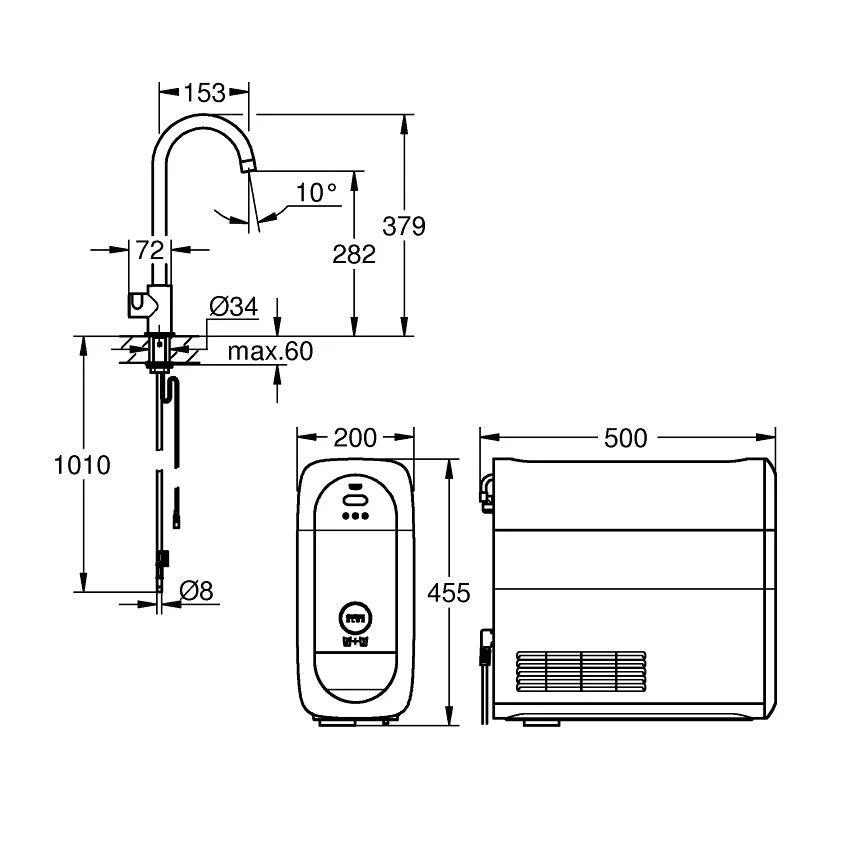 Grohe Blue Home Mono C-kifolyós kezdőkészlet, Brushed Warm Sunset (31498DL1)