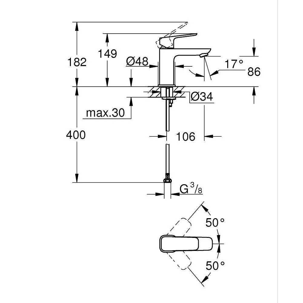 Grohe Cubeo mosdó csaptelep, S-es méret (1016990000)