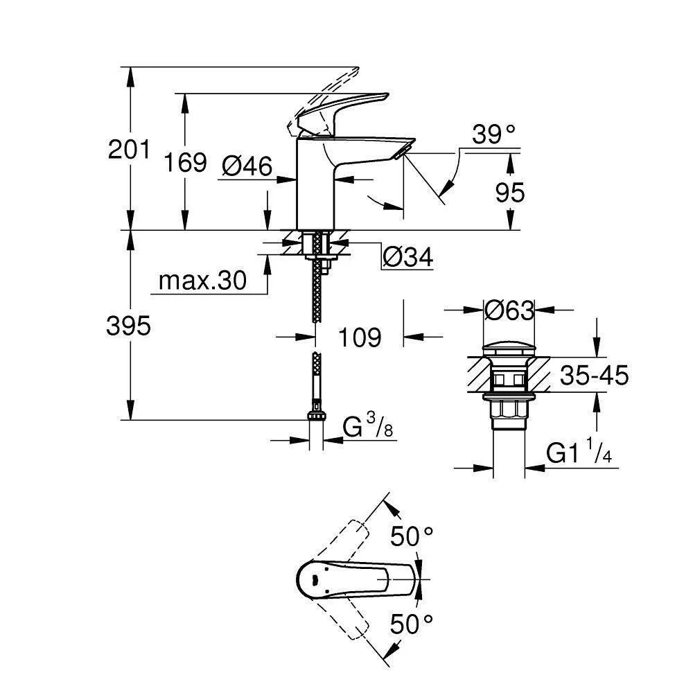 Grohe Eurosmart mosdócsaptelep S