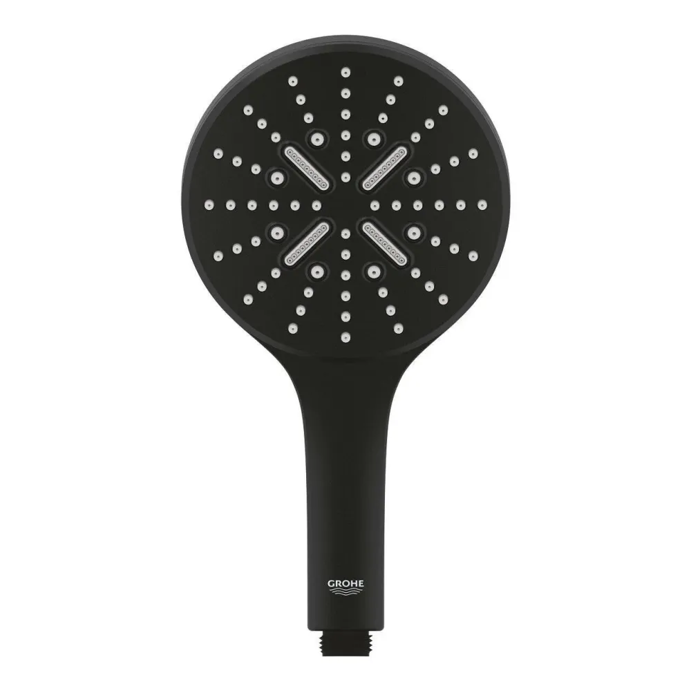 Grohe Rainshower SmartActive 130 kézizuhany, 3 féle vízsugárral, szín: phantom black (22127KF0)