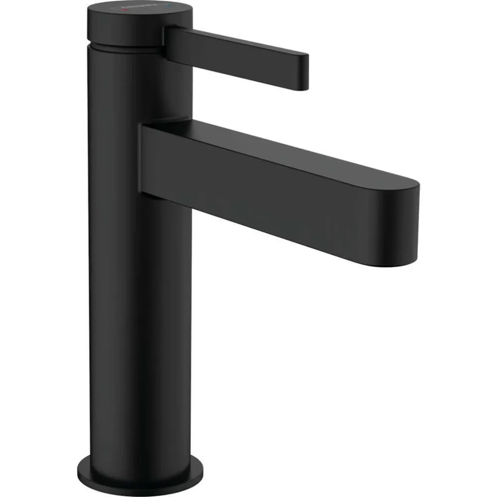 Hansgrohe Finoris mosdócsaptelep 110, pop-up lefolyógarnitúra, matt fekete (76020670)