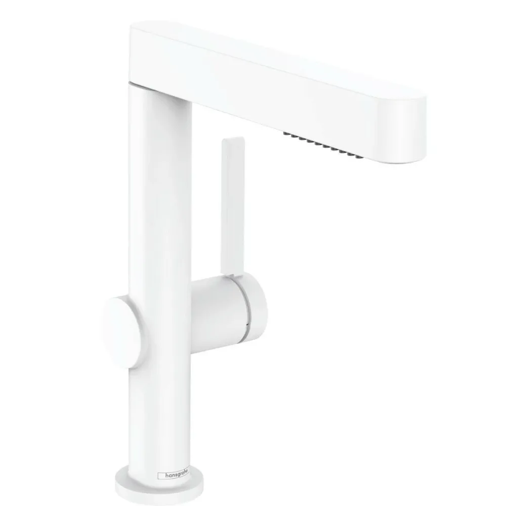 Hansgrohe Finoris mosdócsaptelep 230, kihúzható kifolyó, 2 jet és push-open lefolyógar., matt fehér
