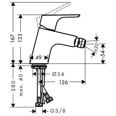 Hansgrohe Focus bidé csaptelep Push-Open (31922000)