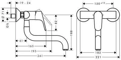 Hansgrohe Focus mosogató csaptelep fali (31825000)