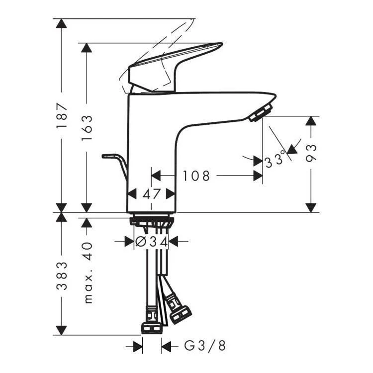 Hansgrohe Logis egykaros mosdócsaptelep 100 mm (71100000)