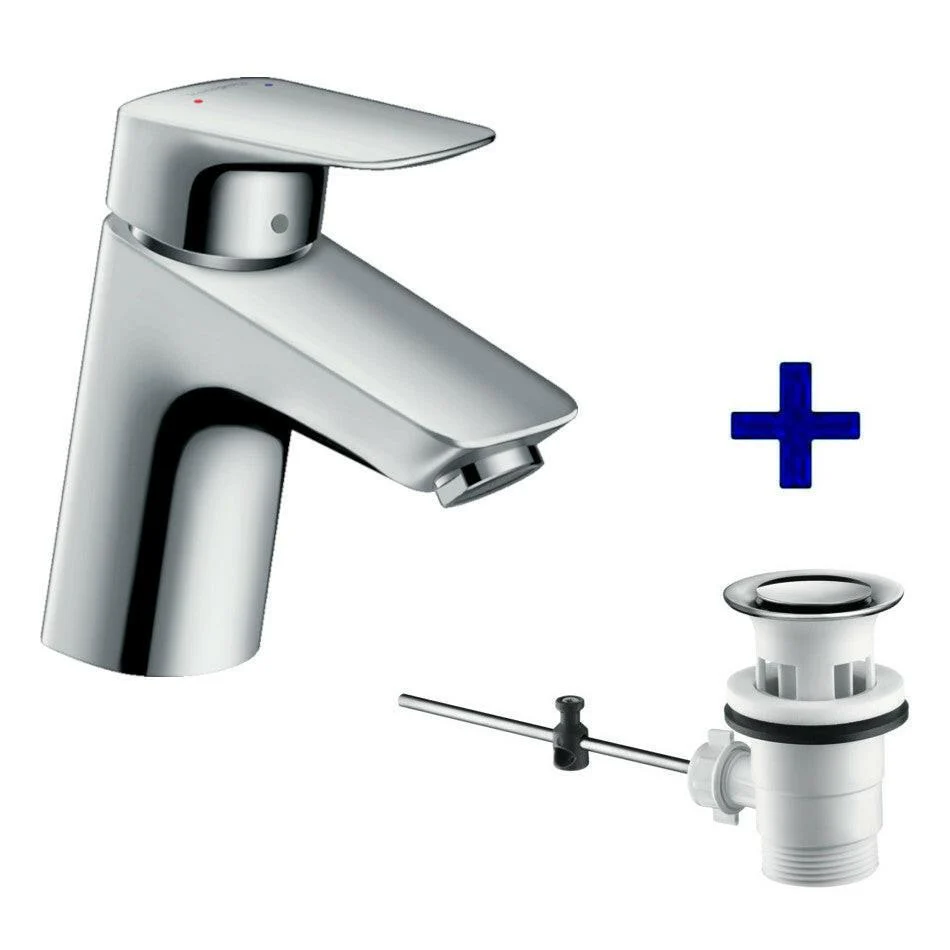 Hansgrohe Logis egykaros mosdócsaptelep 70 mm automata lefolyó-garnitúrával ( 71070000 )