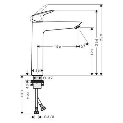 Hansgrohe Logis mosdó csaptelep 190 mm leeresztő nélkül ( 71091000 )