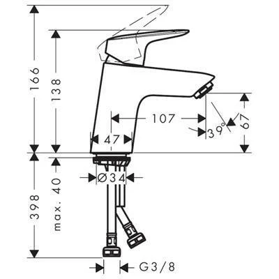 Hansgrohe Logis mosdó csaptelep 70 mm lefolyó-garnitúra nélkül (71071000)