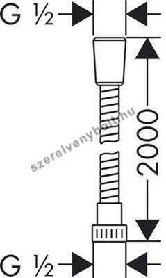 Hansgrohe Metaflex zuhanygégecső 200 cm (28264000)