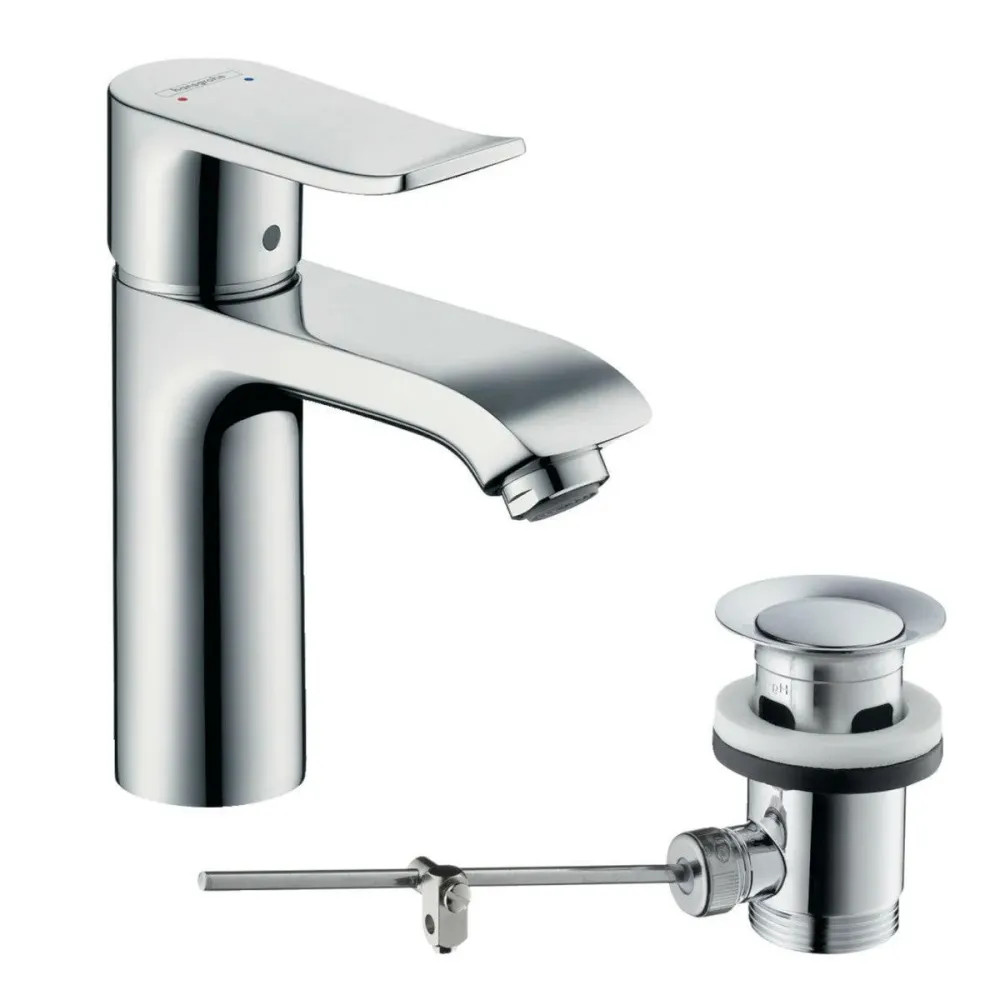 Hansgrohe Metris mosdócsaptelep 110 automata lefolyógarnitúrával