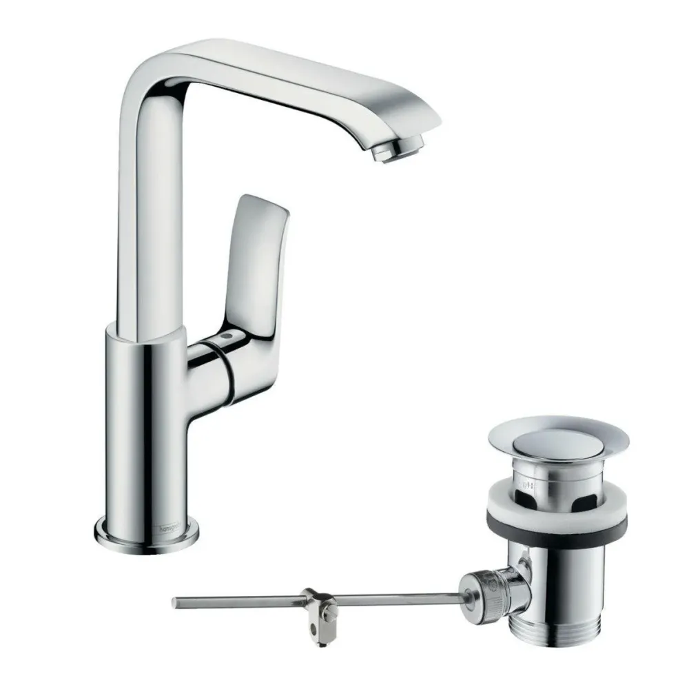 Hansgrohe Metris mosdócsaptelep 230 automata lefolyógarnitúrával