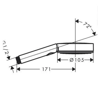 Hansgrohe Pulsify Select Kézizuhany 105, 3 jet Activation, matt fehér ( 24100700 )