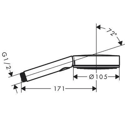 Hansgrohe Pulsify Select Kézizuhany 105, 3 jet Activation EcoSmart, matt fehér ( 24101700 )