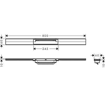 Hansgrohe RainDrain Flex Zuhanylefolyó színkészlet 80 cm, formára vágható, matt fekete (56044670)