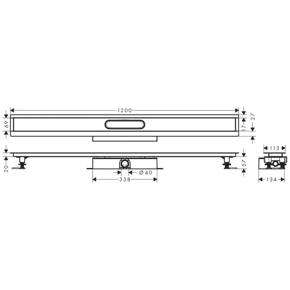 Hansgrohe uBox universal teljes szett standard telepítéshez- 120 cm, zuhanylefolyó készlethez (56021180)