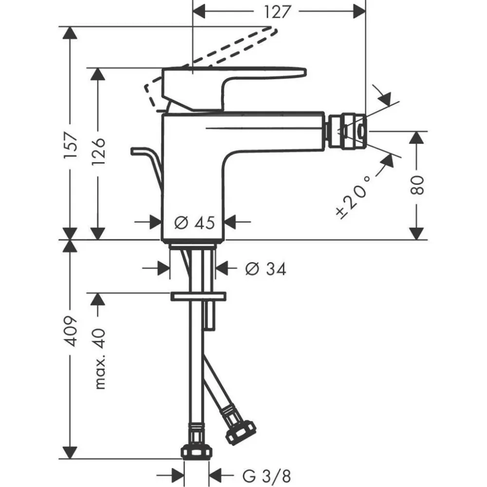 Hansgrohe Vernis Blend egykaros bidécsaptelep automata lefolyógarnitúrával (71210000)