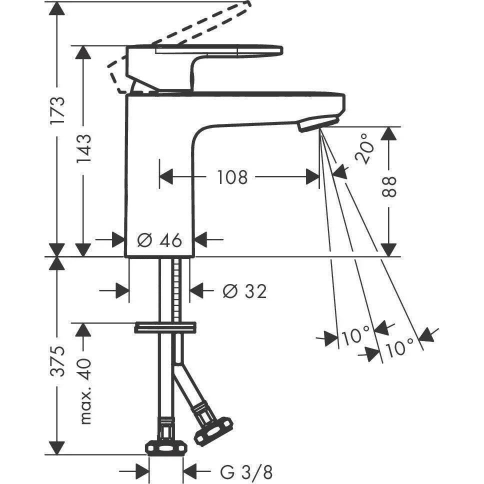 Hansgrohe Vernis Blend egykaros mosdócsaptelep 100, lefolyógarnitúra nélkül (71580000)