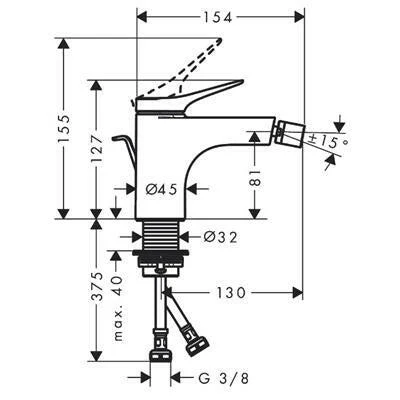 Hansgrohe Vivenis bidécsaptelep automata lefolyógarnitúra, matt fekete ( 75200670 )