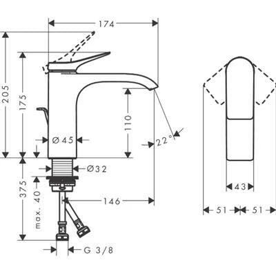 Hansgrohe Vivenis mosdócsaptelep 110, automata lefolyógarnitúrával, matt fehér ( 75020700 )