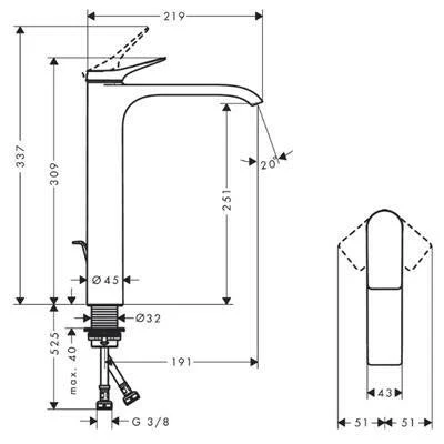 Hansgrohe Vivenis mosdócsaptelep 250, mosdótálakhoz, automata lefolyógarnitúrával, matt fehér ( 75040700 )