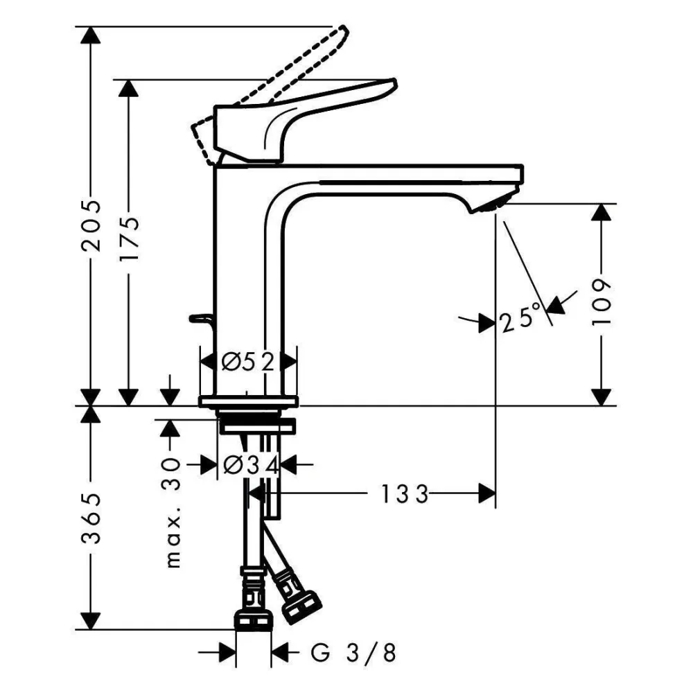 Hansgrohe Zebris mosdócsaptelep 110 CoolStart automata leeresztő garnitúrával, króm (72570000)