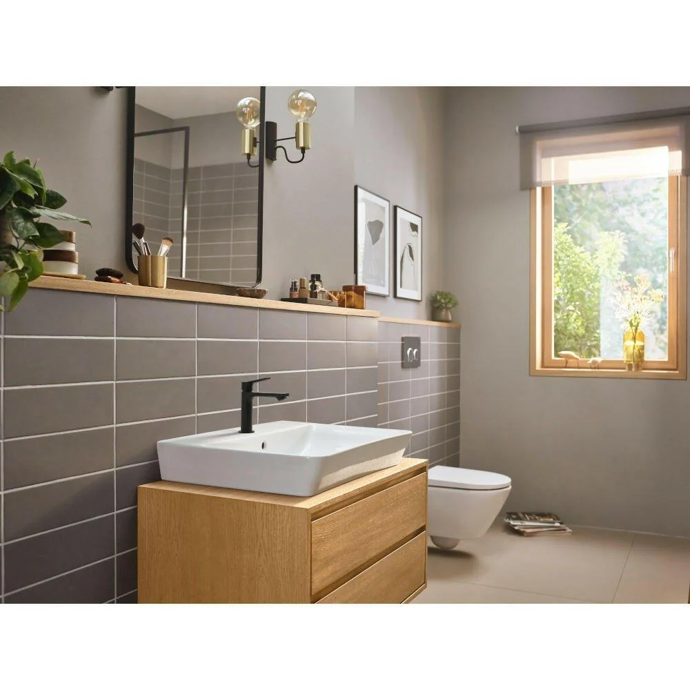 Hansgrohe Zebris mosdócsaptelep 80 CoolStart, automata leeresztő garnitúrával, matt fekete (72572670)