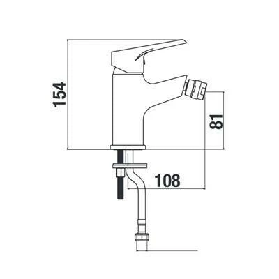 Jika Cube egykaros bidé csaptelep, lefolyószelep nélkül ( H3411W10041101 )