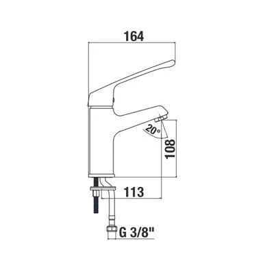 Jika Cube egykaros mosdó csaptelep, orvosi karral, lefolyószelep nélkül ( H3111W10045101 )