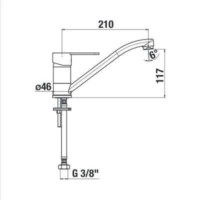Jika Lyra Smart mosdó/mosogató csaptelep, álló, 14,3 cm kifolyócsővel (H3511Z10042301)