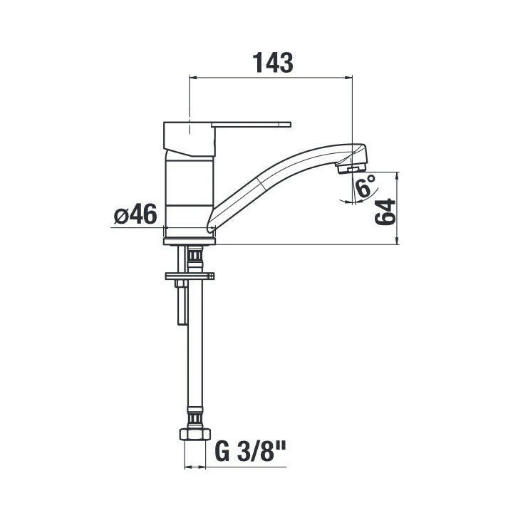 Jika Lyra Smart mosdó/mosogató csaptelep, álló, 14,3 cm kifolyócsővel ( H3511Z10042201 )