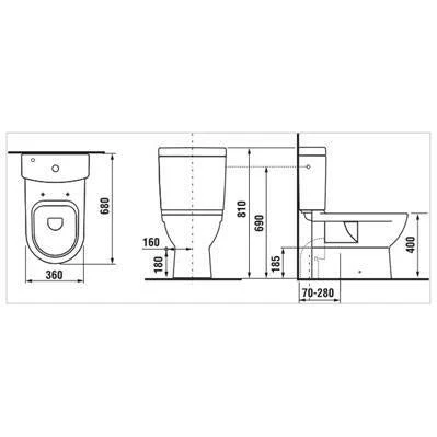 Jika Mio wc tartály alsó vízbekötésű, dual flush, Jikaperla ( H8277131002421 )
