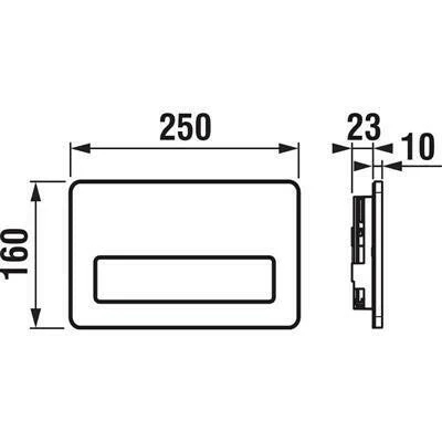 Jika PL3 Single Flush nyomólap, fényes króm (H8936590040001)