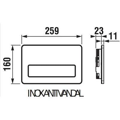 Jika PL3 Single Flush nyomólap, inox antivandal, rozsdamentes acél (H8936650000001)