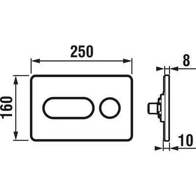 Jika PL8 nyomólap, fényes króm/matt gyűrűvel, dual flush (H8936460040001)