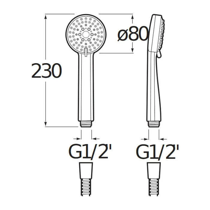 Jika Rio kézizuhany, 3 funkciós, króm, 8 cm átmérő ( H3611R20043311 )