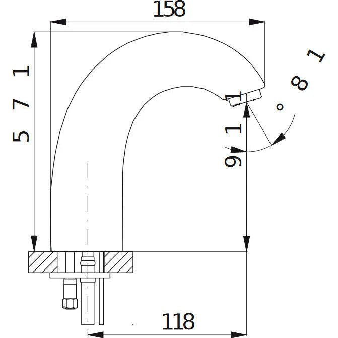 Jika Sensor elektronikus mosdó csaptelep, elemes, lefolyószelep nélkül, 6V (H3151T20043211)