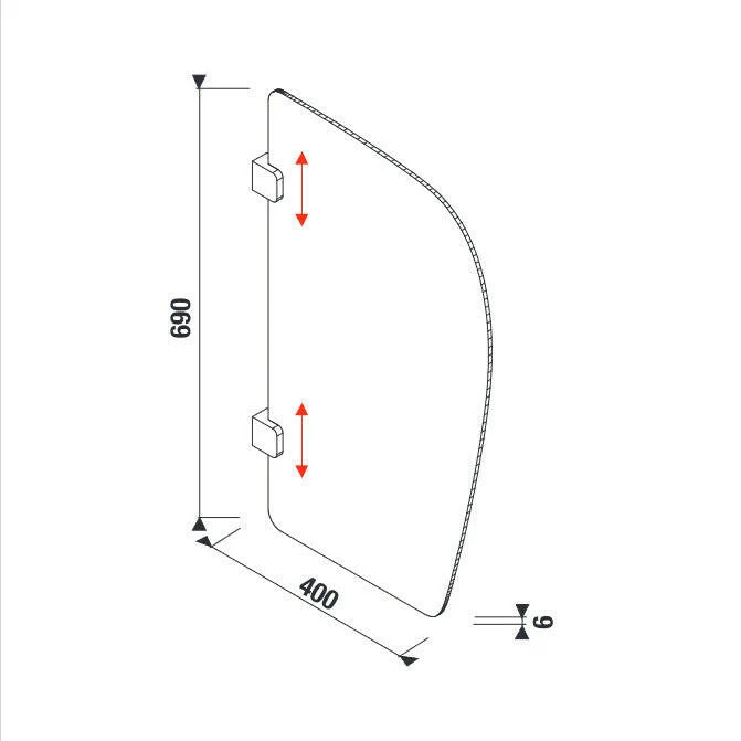 Jika Split vizelde válaszfal, rögzítő szettel, sötétszürke, 69x49 cm (H44J6010003011)
