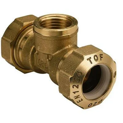 KPE csatlakozó réz T-idom 25-3/4"-25 mm