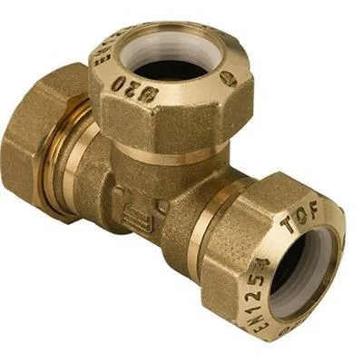 KPE csatlakozó réz T-idom 40 mm egál