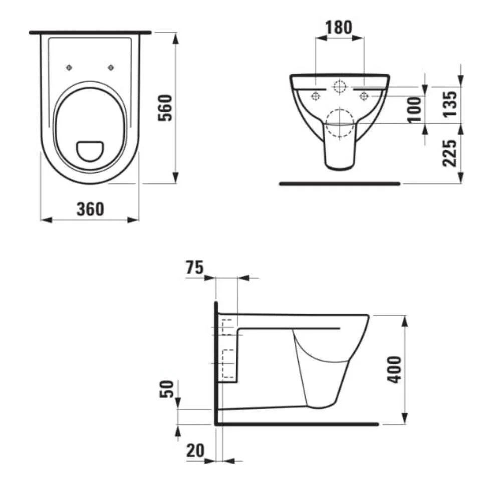 Laufen Pro WC csésze fali, laposöblítésű (H8209510000001)
