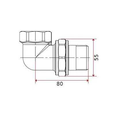Radiátor hollander 5/4" sarok, króm