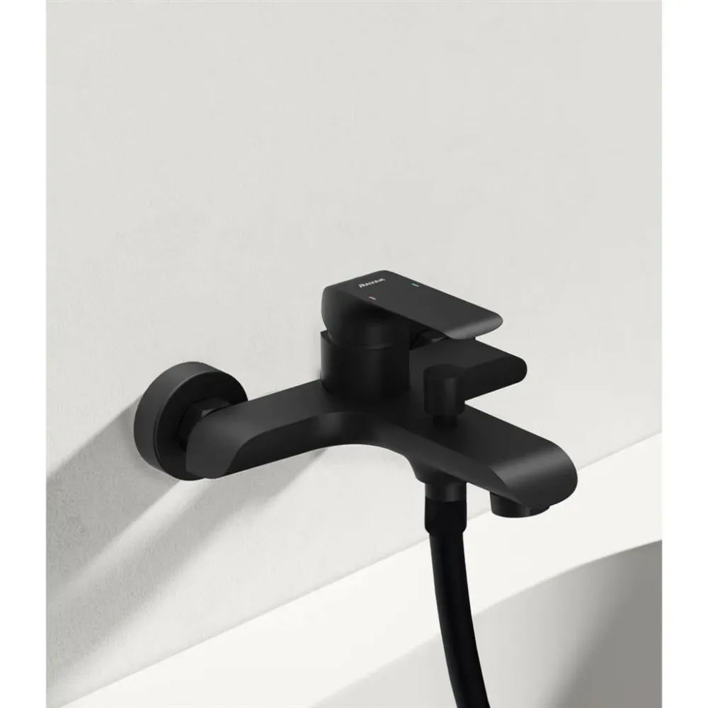 Ravak Flat Black kád csaptelep, fali, fekete FL 022.20 (X070175)
