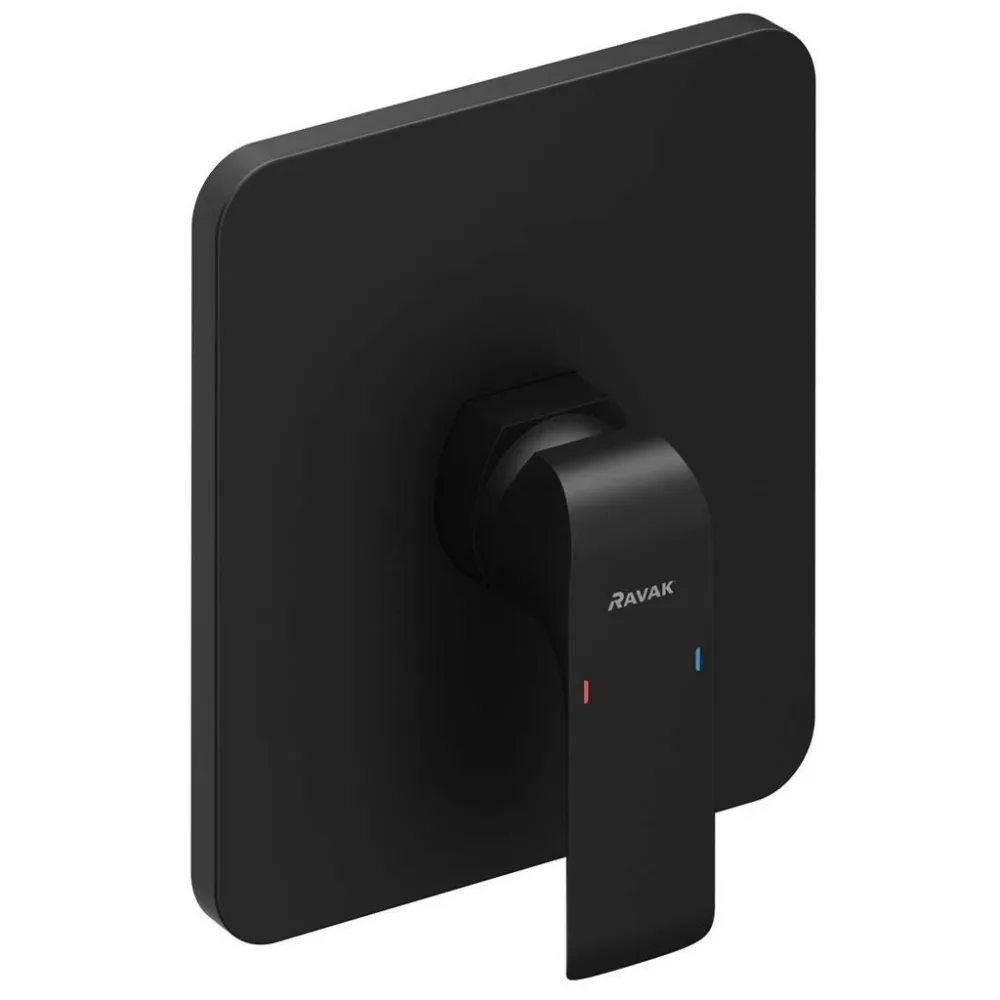 Ravak Flat Black zuhany csaptelep, falba süllyesztett, váltó nélkül R-Boxhoz, fekete FL 066.20 (X070180)