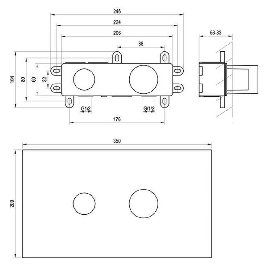 Ravak R-box 07B.50 R-box Basin alaptest falba süllyesztett csaptelepekhez (X070231)