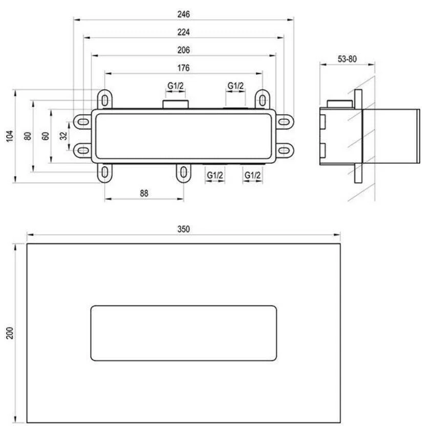 Ravak R-box 07D.50 R-box Horizontal alaptest falba süllyesztett csaptelepekhez (X070233)